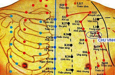 Vị trí và tác dụng huyệt chu vinh